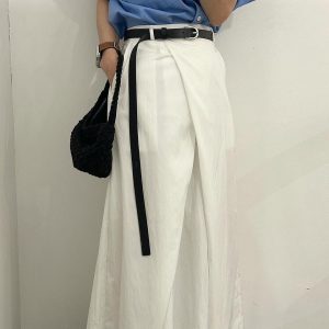 夏季小众百搭高腰遮跨显瘦压褶设计感A字裙半身裙长裙